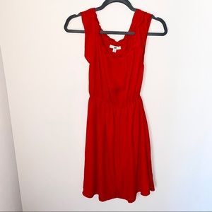 YA Los Angeles Red Silk Fit & Flare Dress Small